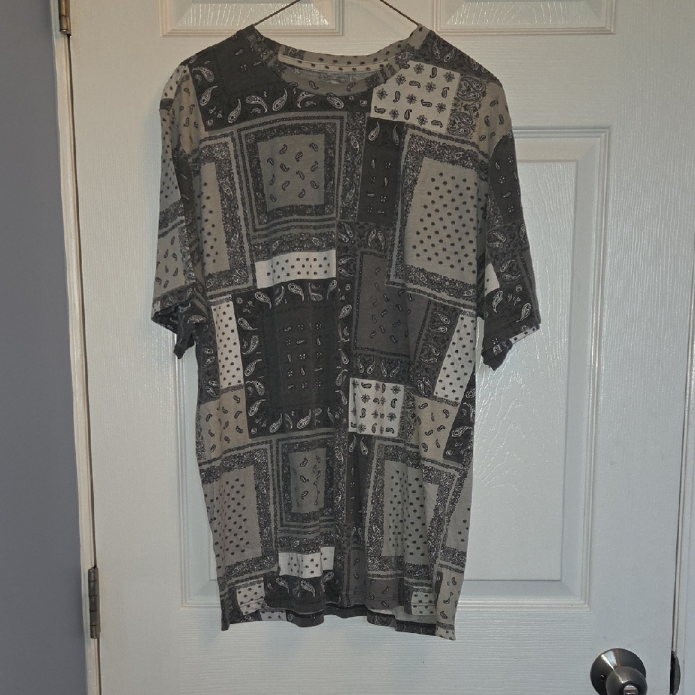 Black and Gray Patchwork Short Sleeve Tees